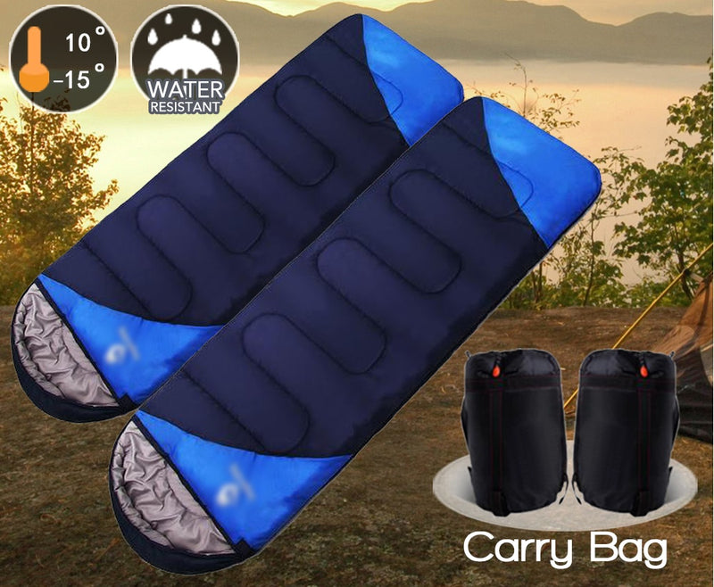 Camping Envelope Sleeping Bag Single -15°C Blue