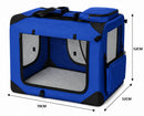 Collapsible Dog Crate – Soft Foldable Travel Cage, Navy Blue, 6 Sizes