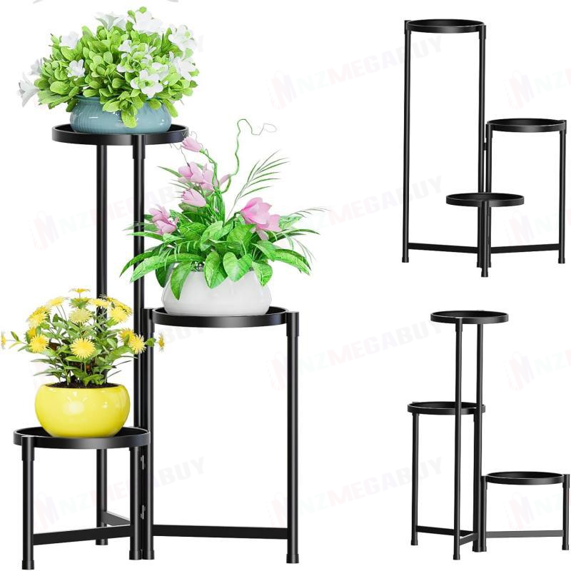 Plant Stand Garden Planter Metal Flower Pot Rack Corner Shelving Indoor Outdoor