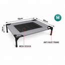 nzmegabuy medium grey elevated dog bed with powder-coated steel frame and breathable mesh sleeping surface