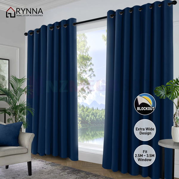 Extra Wide blockout curtain fit Window 2.5 - 3.5M * Navy Blue*3 Sizes