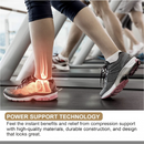 nzmegabuy nude compression socks worn on a runner's foot for plantar fasciitis support while exercising on a treadmill