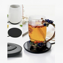 nzmegabuy smart USB coffee mug warmer with three heat settings and a glass floral mug on a black heating plate