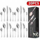nzmegabuy 20-piece stainless steel cutlery set for 4 with mirror-polished finish and ergonomic handles