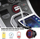 USB Car Charger Dual QC3.0+ PD Port With Voltmeter Outlet Socket for 12V Boat RV * 2 Colors