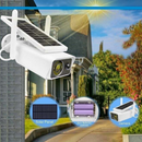 nzmegabuy solar WiFi security camera with integrated solar panel, 1080P HD lens, and waterproof housing for outdoor use