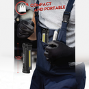 nzmegabuy compact folding COB LED work light with magnetic base and hook, shown in a worker's pocket for portability.