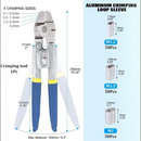 nzmegabuy wire rope crimping tool set with blue anti-slip handles and aluminium sleeves for cable and fishing lines