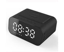 3 in 1 Alarm Clock Wireless Charger With Bluetooth Speaker - Black