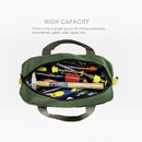 nzmegabuy green waterproof canvas tool bag filled with various hand tools viewed from above