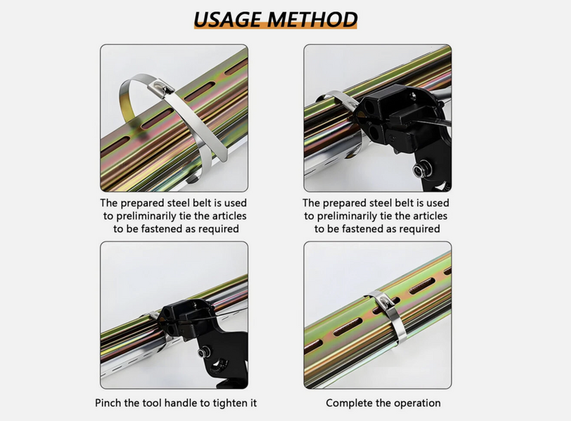 Steel Cable Tie Gun Heavy Duty Stainless Auto Tightener Tensioner Cutter