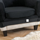 Tub Chair Cover + Cushion Cover  VELVET  Black