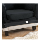 nzmegabuy black velvet tub chair slipcover with matching cushion cover on an armchair with wooden legs