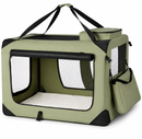 Collapsible Soft Dog Travel Crate | Foldable Pet Cage | Grass Green | 6 Sizes
