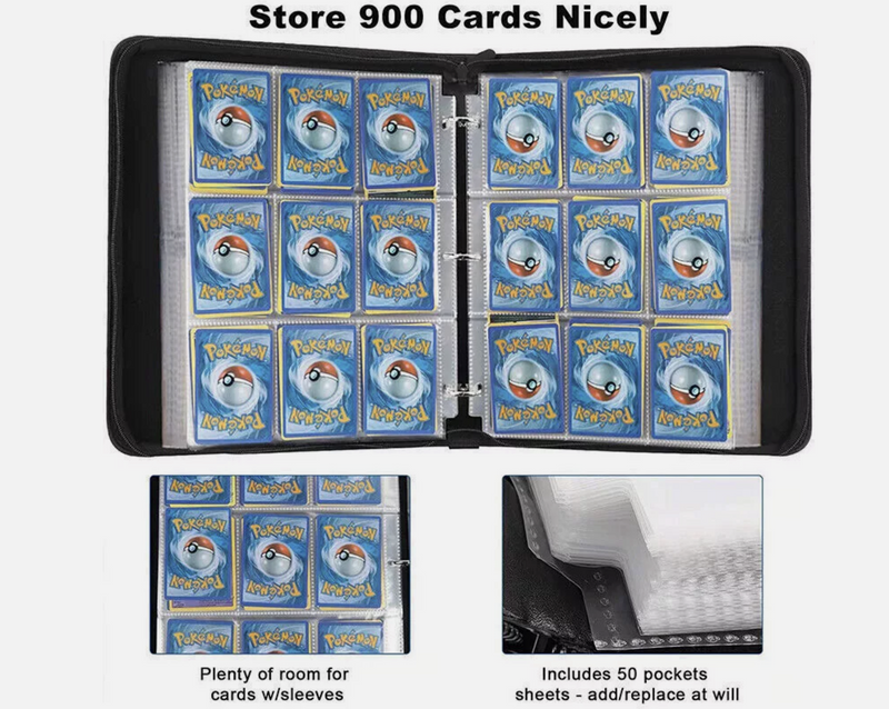 900 Pockets Cards Holder Storage Bag 900 Card Holder Capacity Album Collector