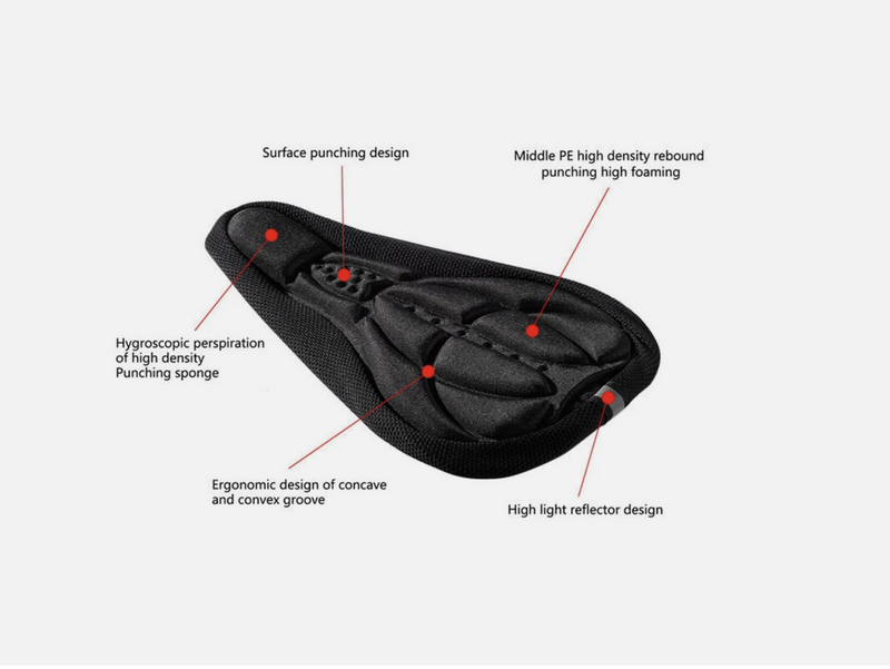 3D Bike Seat Cover Silicone Cushion Pad