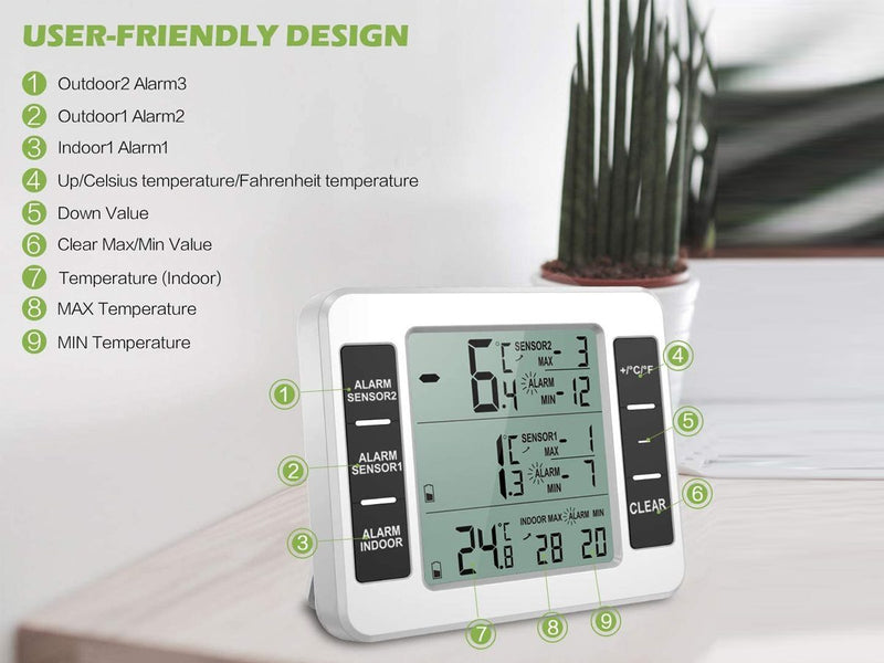 Refrigerator Thermometer Wireless