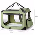 Collapsible Soft Dog Travel Crate | Foldable Pet Cage | Grass Green | 6 Sizes