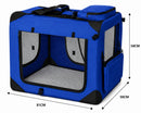 Collapsible Dog Crate – Soft Foldable Travel Cage, Navy Blue, 6 Sizes