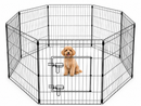 8 Panel Dog Playpen 76cm | Foldable Pet Exercise Pen | Black