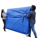 nzmegabuy heavy duty blue tarp mattress storage bag with handles being carried by two people outdoors