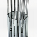 nzmegabuy 27 tube wind chime with silver metal pipes and black hanging strings for deep resonant garden sounds