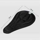 nzmegabuy black 3D gel bike seat cover with reflective tape and dimensions shown for mountain and road bikes