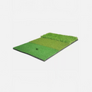 nzmegabuy 3-in-1 golf practice mat with three distinct artificial grass textures for driving, chipping, and putting.