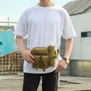nzmegabuy army green tactical waist pack with integrated bottle holder worn by a person outdoors