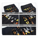 nzmegabuy 22 pocket black canvas tool roll bag featuring elastic bands, a zipper compartment, and wrench storage