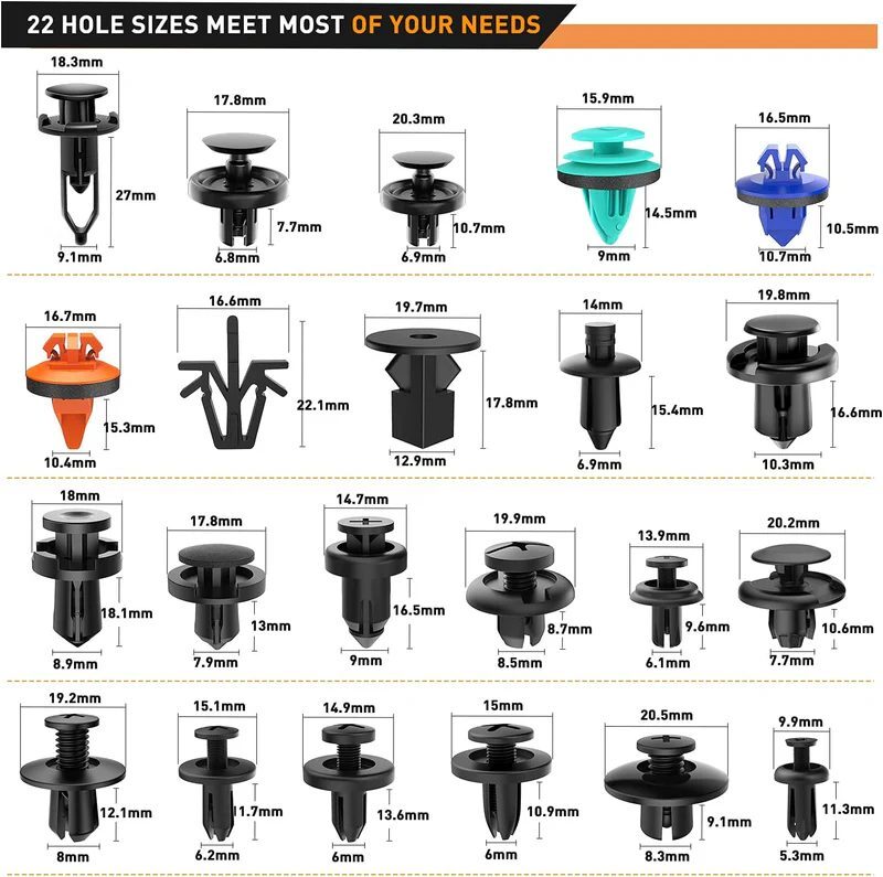 635pcs Car Trim Body Clips Kit Fastener