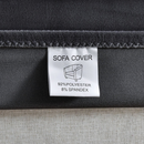 nzmegabuy dark grey velvet tub chair cover showing fabric texture and care label with polyester and spandex content