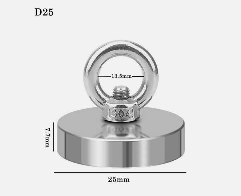 Salvage Magnet Recovery Neodymium Strong Magnetic Hook Treasure Hunting Fishing *3 Sizes
