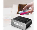 3 in 1 Alarm Clock Wireless Charger With Bluetooth Speaker - Black