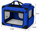 Collapsible Dog Crate – Soft Foldable Travel Cage, Navy Blue, 6 Sizes