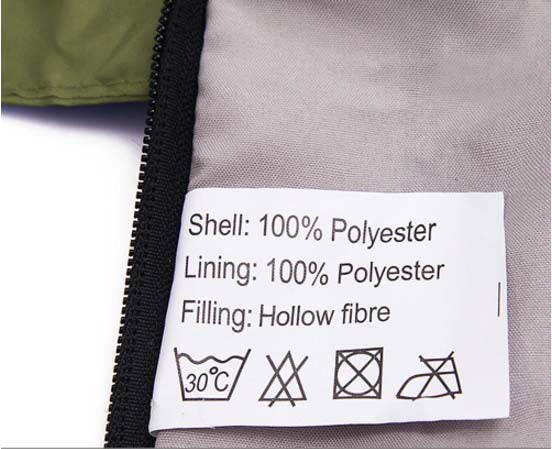 Camping Envelope Sleeping Bag Single -15°C Green