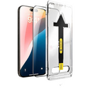 nzmegabuy iPhone 16 series tempered glass screen protector with an easy-to-use auto-dust removal installation frame.