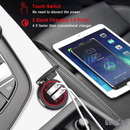 nzmegabuy dual USB-C PD and QC3.0 car charger socket with digital voltmeter installed in a vehicle dashboard