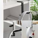 nzmegabuy black metal desk-clamp headphone hanger holding white headphones on a desk edge