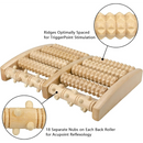nzmegabuy wooden foot roller massager with five textured rollers for reflexology and trigger point stimulation