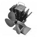 nzmegabuy 4-blade black aluminium heat powered stove fan for efficient wood burner air circulation