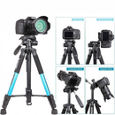 nzmegabuy ZOMEI 55-inch blue aluminium camera tripod with 3-way pan head, quick-release plate, and carry bag
