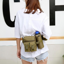 nzmegabuy army green tactical waist pack with bottle holder worn by a person, made from durable 800D Oxford fabric.