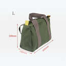 nzmegabuy large green waterproof canvas tool bag with sturdy handles and dimensions shown for heavy-duty storage
