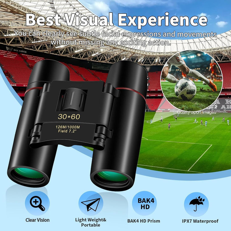 Binoculars 30x60 Zoom Outdoor Travel with Carry Bag