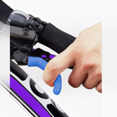 nzmegabuy blue silicone bicycle brake lever grip installed on a mountain bike handle for improved non-slip control