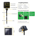 nzmegabuy solar fairy light panel components with 120 degree adjustable angle and 8 lighting mode instructions
