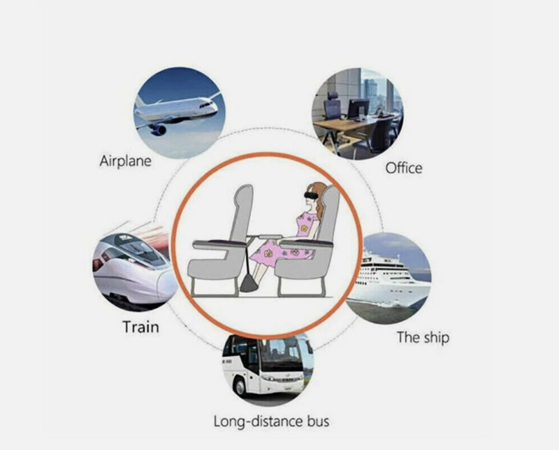 Travel Foot Rest Footrest Leg Pillow Airplane Flight Foam Cushion Sling Hammock