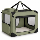 Collapsible Soft Dog Travel Crate | Foldable Pet Cage | Grass Green | 6 Sizes
