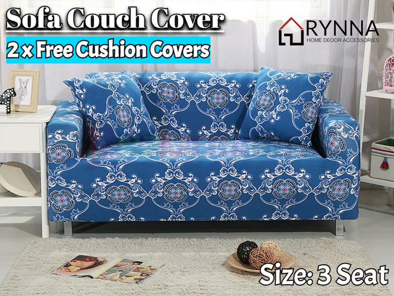 Stretch Sofa Cover Loung Couch Removable Slipcover 1/2/3/4Seater+1 Cushion Cover * Elegant *4 Sizes